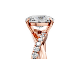 Rose gold Oval Cut Diamond Twisted Band with Pavé Setting and Four-Prong Setting_38