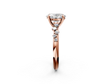 Rose gold Oval Cut Diamond Vine Band with Four-Prong Setting_64
