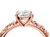 Rose gold Oval Cut Diamond Vine Band with Four-Prong Setting_66