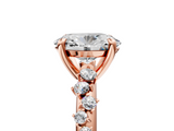 Rose gold Oval Cut Diamond Vine Band with Four-Prong Setting_67