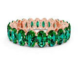 Rose gold Oval Cut Emerald Eternity Band with Shared Prong Setting