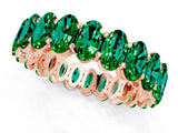 Rose gold Oval Cut Emerald Eternity Band with Shared Prong Setting_1