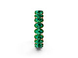 Rose gold Oval Cut Emerald Eternity Band with Shared Prong Setting_2