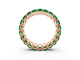 Rose gold Oval Cut Emerald Eternity Band with Shared Prong Setting_3