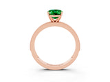 Rose gold Oval Cut Emerald Milgrain Pavé Engagement Ring with Four-Prong Setting_15