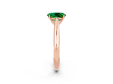 Rose gold Oval Cut Emerald Solitaire Engagement Ring with Cathedral Setting and Four-Prong Mount_14