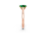 Rose gold Oval Cut Emerald Solitaire Engagement Ring with Cathedral Setting and Four-Prong Mount_26