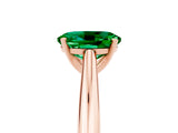 Rose gold Oval Cut Emerald Solitaire Engagement Ring with Cathedral Setting and Four-Prong Mount_89