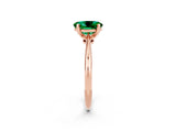 Rose gold Oval Cut Emerald Solitaire Engagement Ring with Classic Band and Four-Prong Setting_26