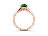 Rose gold Oval Cut Emerald Solitaire Engagement Ring with Classic Band and Four-Prong Setting_27