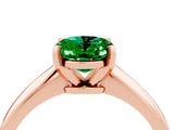 Rose gold Oval Cut Emerald Solitaire Engagement Ring with Classic Band and Four-Prong Setting_28