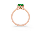 Rose gold Oval Cut Emerald Solitaire Ring with Flower Prong Setting and Classic Band_39
