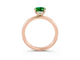 Rose gold Oval Cut Emerald Solitaire Ring with Thin Band and Four-Prong Setting_15