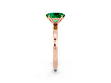 Rose gold Oval Cut Emerald Solitaire Ring with Thin Band and Prong Setting_26