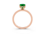 Rose gold Oval Cut Emerald Solitaire Ring with Thin Band and Prong Setting_27