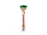 Rose gold Oval Cut Emerald Solitaire Twist Band Prong Setting Ring_36