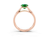Rose gold Oval Cut Emerald Solitaire Twist Band Prong Setting Ring_37