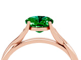 Rose gold Oval Cut Emerald Solitaire Twist Band Prong Setting Ring_38
