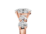 Rose gold Oval Cut Five-Stone Prong Set Diamond Ring with Classic Band_48