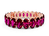 Rose gold Oval Cut Garnet Eternity Band with Shared Prong Setting