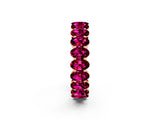 Rose gold Oval Cut Garnet Eternity Band with Shared Prong Setting_2