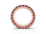 Rose gold Oval Cut Garnet Eternity Band with Shared Prong Setting_3
