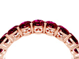 Rose gold Oval Cut Garnet Eternity Band with Shared Prong Setting_4
