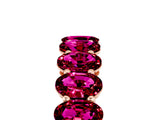 Rose gold Oval Cut Garnet Eternity Band with Shared Prong Setting_5