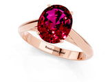 Rose gold Oval Cut Garnet Solitaire Engagement Ring with Cathedral Setting and Four-Prong Mount_25