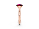 Rose gold Oval Cut Garnet Solitaire Engagement Ring with Cathedral Setting and Four-Prong Mount_26