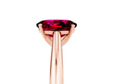 Rose gold Oval Cut Garnet Solitaire Engagement Ring with Cathedral Setting and Four-Prong Mount_29