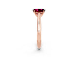 Rose gold Oval Cut Garnet Solitaire Engagement Ring with Cathedral Setting and Four-Prong Mount_68