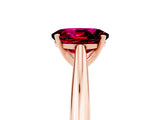 Rose gold Oval Cut Garnet Solitaire Engagement Ring with Cathedral Setting and Four-Prong Mount_71