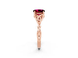 Rose gold Oval Cut Garnet Solitaire Engagement Ring with Celtic Knot Band and Four-Prong Setting_2