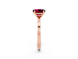 Rose gold Oval Cut Garnet Solitaire Engagement Ring with Classic Band and Four-Prong Setting_26