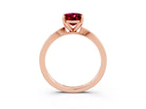 Rose gold Oval Cut Garnet Solitaire Engagement Ring with Classic Band and Four-Prong Setting_27