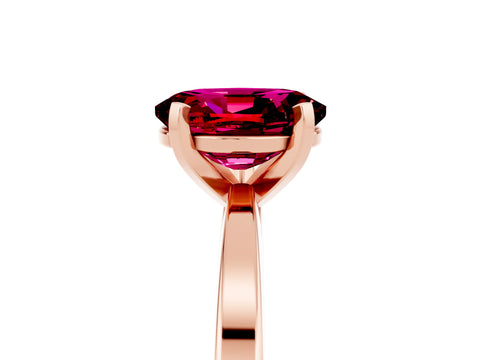 Rose gold Oval Cut Garnet Solitaire Engagement Ring with Classic Band and Four-Prong Setting_29