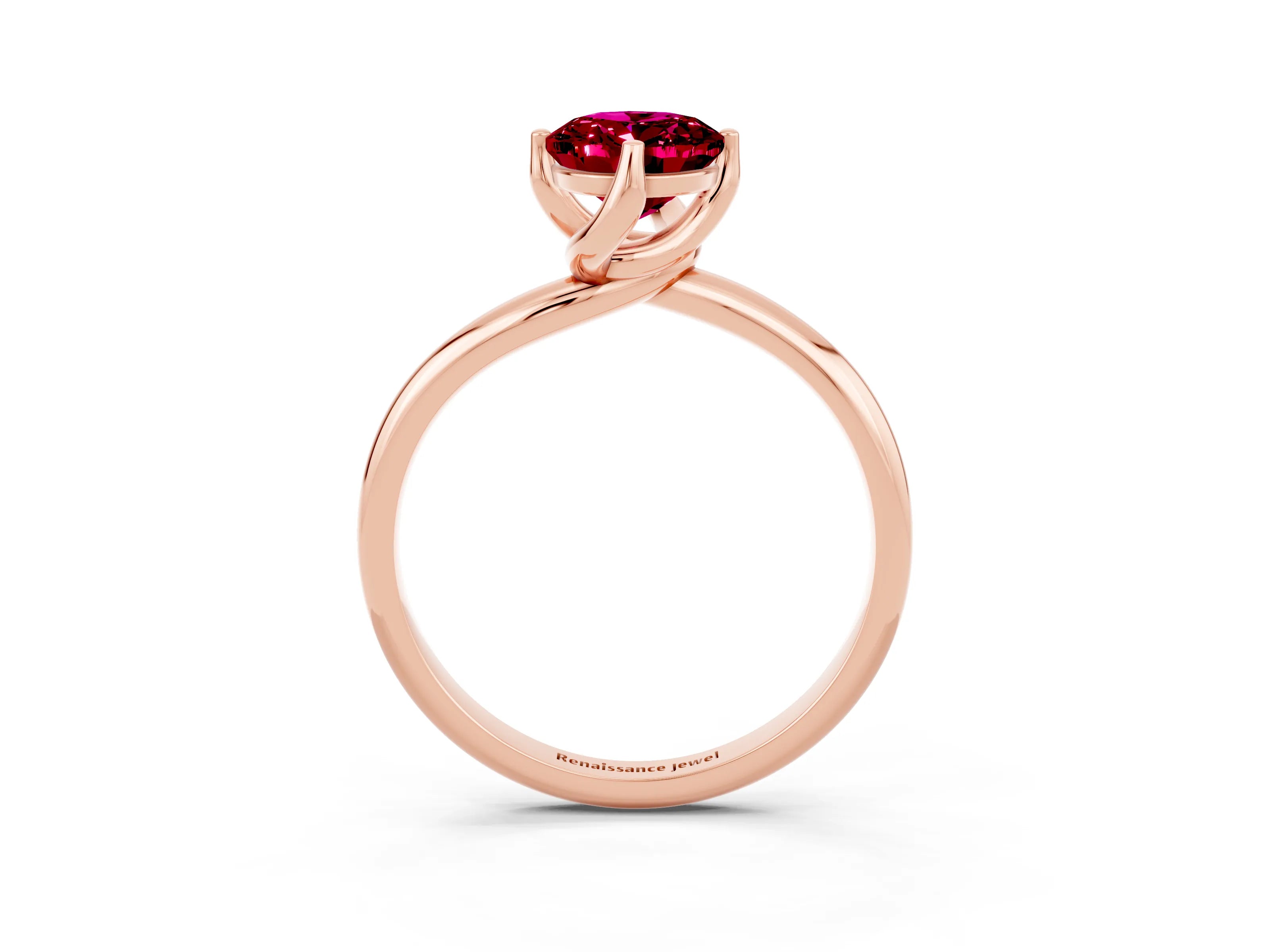 Rose gold Oval Cut Garnet Solitaire Engagement Ring with Four-Prong Setting and Classic Band_15