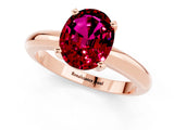 Rose gold Oval Cut Garnet Solitaire Engagement Ring with Round Band and Four-Prong Setting_1