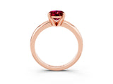 Rose gold Oval Cut Garnet Solitaire Engagement Ring with Round Band and Four-Prong Setting_3