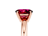 Rose gold Oval Cut Garnet Solitaire Engagement Ring with Round Band and Four-Prong Setting_5