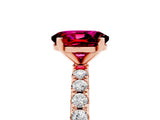 Rose gold Oval Cut Garnet Solitaire Pavé Band with Four-Prong Setting_5
