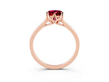 Rose gold Oval Cut Garnet Solitaire Ring with Flower Prong Setting and Classic Band_15
