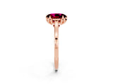 Rose gold Oval Cut Garnet Solitaire Ring with Flower Prong Setting and Classic Band_38