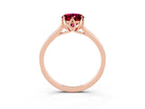 Rose gold Oval Cut Garnet Solitaire Ring with Flower Prong Setting and Classic Band_39
