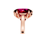 Rose gold Oval Cut Garnet Solitaire Ring with Flower Prong Setting and Classic Band_41