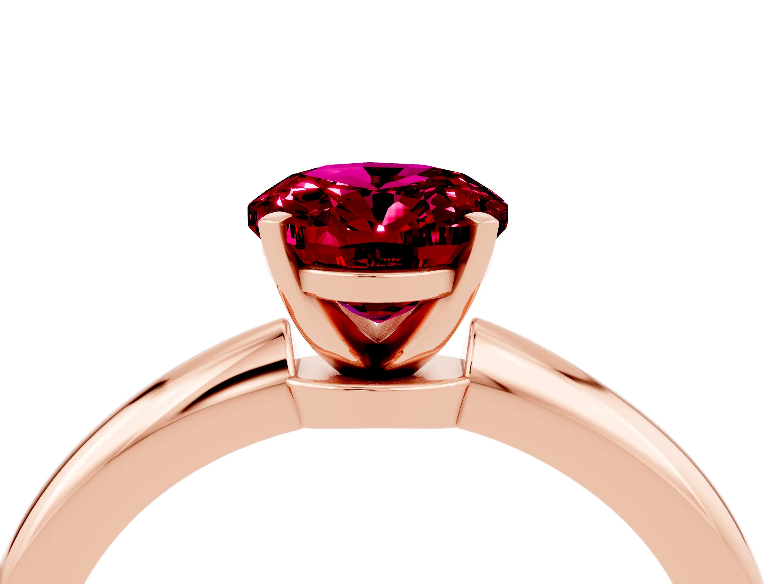 Rose gold Oval Cut Garnet Solitaire Ring with Six-Prong Setting and Classic Band_4