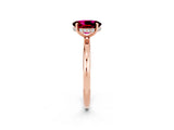 Rose gold Oval Cut Garnet Solitaire Ring with Thin Band and Four-Prong Setting_14