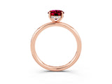 Rose gold Oval Cut Garnet Solitaire Ring with Thin Band and Four-Prong Setting_15