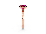Rose gold Oval Cut Garnet Solitaire Ring with Thin Band and Prong Setting_14